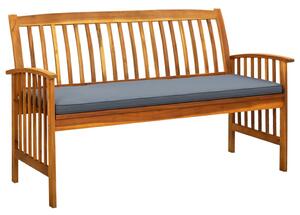 Zahradní lavice s poduškou 147 cm masivní akáciové dřevo 312135