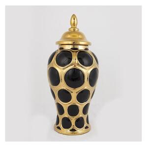 Keramická váza 40x17,7 cm zlatá/černá