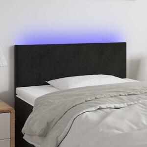 Čelo postele s LED černé 80 x 5 x 78/88 cm samet 3121364