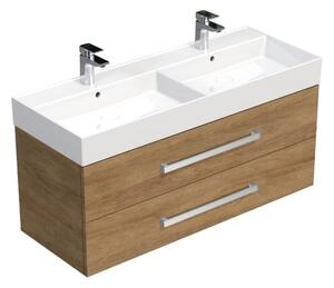 Koupelnová skříňka s umyvadlem SAT Cube Way 120x53x46 cm dub Hickory CUBE461202DHSAT