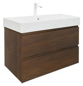 Koupelnová skříňka s umyvadlem SAT B-Way 99x50x45 cm ořech mat BWAY2100NUTU2BBI