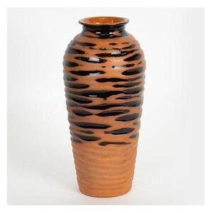 Keramická váza 28,8x13,5 cm cihlová/černá