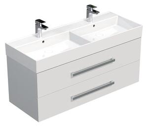 Koupelnová skříňka s umyvadlem SAT Cube Way 120x53x46 cm bílá lesk CUBE461202BISAT