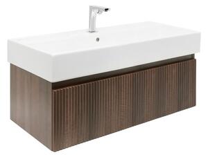 Koupelnová skříňka s baterií a umyvadlem SAT Evolution 1 98x30x44,8 cm ořech mat SATEVO100NAU2BA