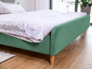Zelená manšestrová postel AMELIA FJORD 160 x 200 cm