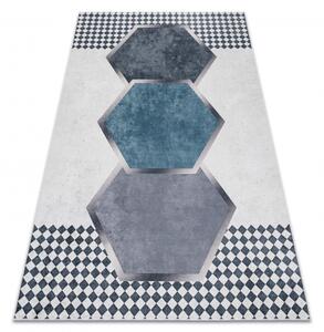 Dywany Luszczow Kusový koberec ANDRE pratelný 1863 diamanty, geometrický protiskluz, bílá / černý Rozměr koberce: 80 x 150 cm