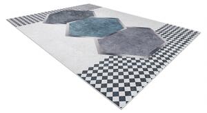 ANDRE mycí kobereček 1863 diamanty, geometrický protiskluz bílá / č velikost 120x170 cm | krásné koberce cz