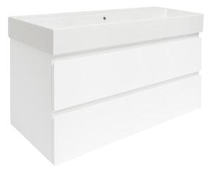 Koupelnová skříňka s umyvadlem SAT B-Way 99x50x45 cm bílá lesklá BWAY2100WU2BI
