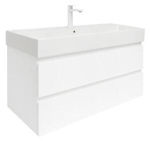 Koupelnová skříňka s umyvadlem SAT B-Way 99x50x45 cm bílá lesk BWAY2100WU2BBI