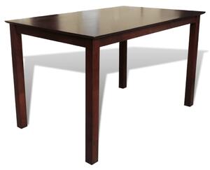 Hnědo-krémový jídelní set: stůl z masivu + 4 židle