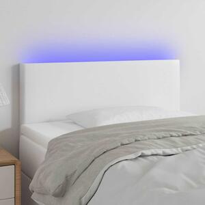 Čelo postele s LED bílé 80 x 5 x 78/88 cm umělá kůže 3121405