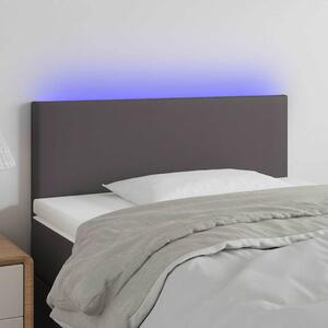 Čelo postele s LED šedé 80 x 5 x 78/88 cm umělá kůže 3121408
