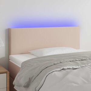 Čelo postele s LED cappuccino 80 x 5 x 78/88 cm umělá kůže 3121409