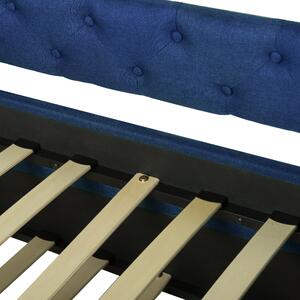 Rozkládací čalouněná postel 80 x 200 cm modrá LIBOURNE