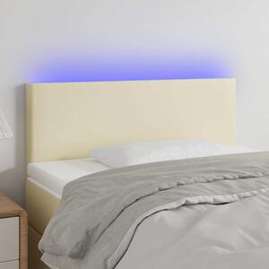 Čelo postele s LED krémové 100x5x78/88 cm umělá kůže 3121418