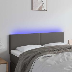 Čelo postele s LED šedé 144x5x78/88 cm umělá kůže 3121426