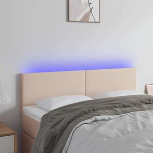 Čelo postele s LED cappuccino 144x5x78/88 cm umělá kůže 3121427