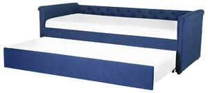 Rozkládací čalouněná postel 80 x 200 cm modrá LIBOURNE