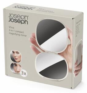 Joseph Joseph, Kompaktní kapesní zvětšovací kosmetické zrcátko Viva 2 v 1 | krémová