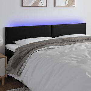 Čelo postele s LED černé 180x5x78/88 cm umělá kůže 3121434