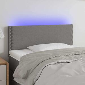 Čelo postele s LED tmavě šedé 80 x 5 x 78/88 cm textil 3121447