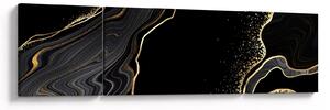 Obraz - Černo-zlatý mramor (170x50 cm)
