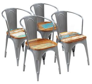 Jídelní židle 4 ks masivní recyklované dřevo