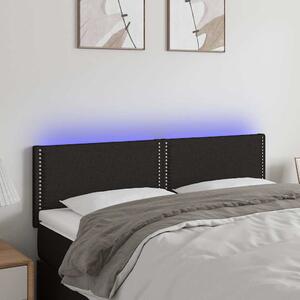 Čelo postele s LED černé 144x5x78/88 cm textil 3121472