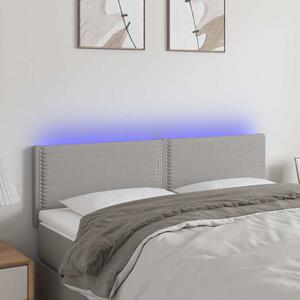 Čelo postele s LED světle šedé 144 x 5 x 78/88 cm textil 3121470