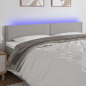 Čelo postele s LED světle šedé 200x5x78/88 cm textil 3121494