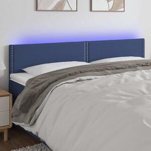 Čelo postele s LED modré 200x5x78/88 cm textil 3121500