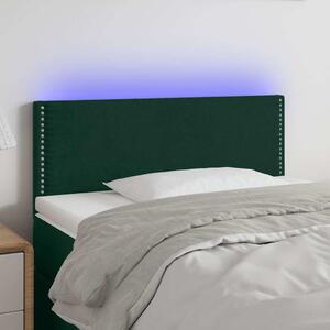 Čelo postele s LED tmavě zelené 80 x 5 x 78/88 cm samet 3121505