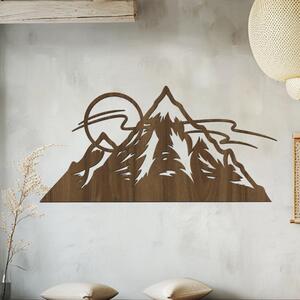 Dřevo života | Dřevěné hory s východem slunce na zeď | Rozměry (cm): 40x20 | Barva: Černá