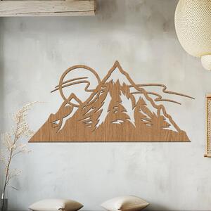 Dřevo života | Dřevěné hory s východem slunce na zeď | Rozměry (cm): 40x20 | Barva: Ořech