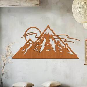 Dřevo života | Dřevěné hory s východem slunce na zeď | Rozměry (cm): 40x20 | Barva: Třešeň