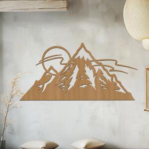 Dřevo života | Dřevěné hory s východem slunce na zeď | Rozměry (cm): 40x20 | Barva: Bílá
