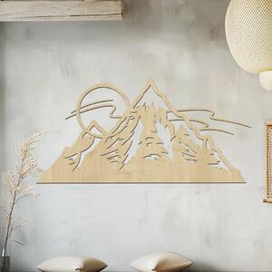 Dřevo života | Dřevěné hory s východem slunce na zeď | Rozměry (cm): 40x20 | Barva: Světlý dub