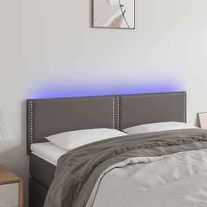Čelo postele s LED šedé 144x5x78/88 cm umělá kůže 3121566