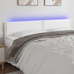 Čelo postele s LED bílé 200x5x78/88 cm umělá kůže 3121581