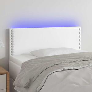 Čelo postele s LED bílé 100x5x78/88 cm umělá kůže 3121557