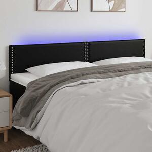 Čelo postele s LED černé 200x5x78/88 cm umělá kůže 3121580