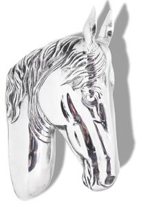 Koňská hlava, nástěnná dekorace hliníková stříbrná