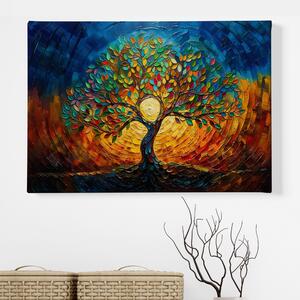 Obraz na plátně - Strom života Dotek slunce FeelHappy.cz Velikost obrazu: 60 x 40 cm