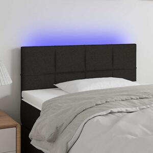 Čelo postele s LED černé 80 x 5 x 78/88 cm textil 3121588