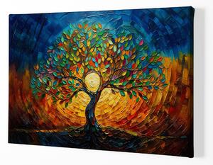 Obraz na plátně - Strom života Dotek slunce FeelHappy.cz Velikost obrazu: 60 x 40 cm