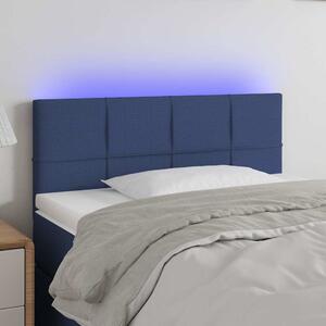 Čelo postele s LED modré 80 x 5 x 78/88 cm textil 3121592