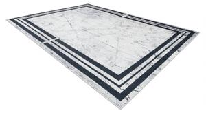 ANDRE mycí kobereček 1023 vzor rámu mramor protiskluz černo bílý velikost 160x220 cm | krásné koberce cz