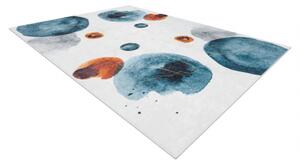 ANDRE mycí kobereček 1112 Abstrakce protiskluz bílá / modrý velikost 120x170 cm | krásné koberce cz