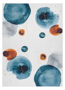 ANDRE mycí kobereček 1112 Abstrakce protiskluz bílá / modrý velikost 160x220 cm | krásné koberce cz