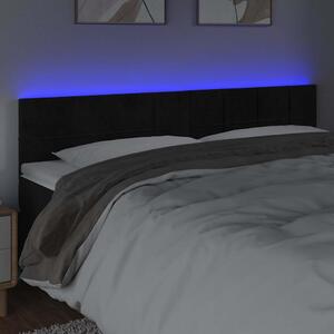 Čelo postele s LED černé 180x5x78/88 cm samet 3121674